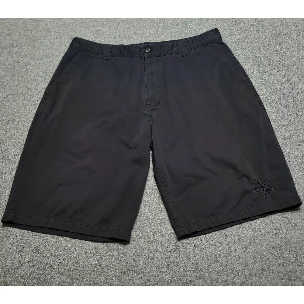 Vintage Y2K No Fear Shorts Mens 40 Black Skater Grunge Baggy Streetwear Punk